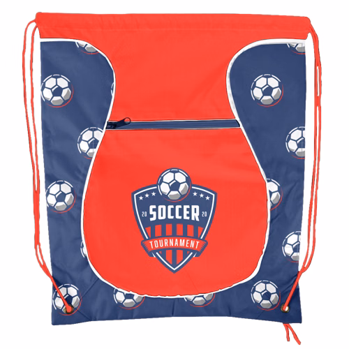 Sublimation Bulb Design Front Pocket Polyester Drawstring