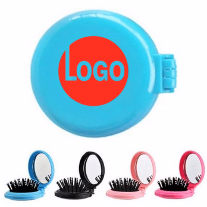 Folding Travel Mirror Hair Brushes