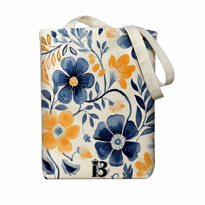 Women's Zippered Canvas Tote Bag w/ Strap for Shopping