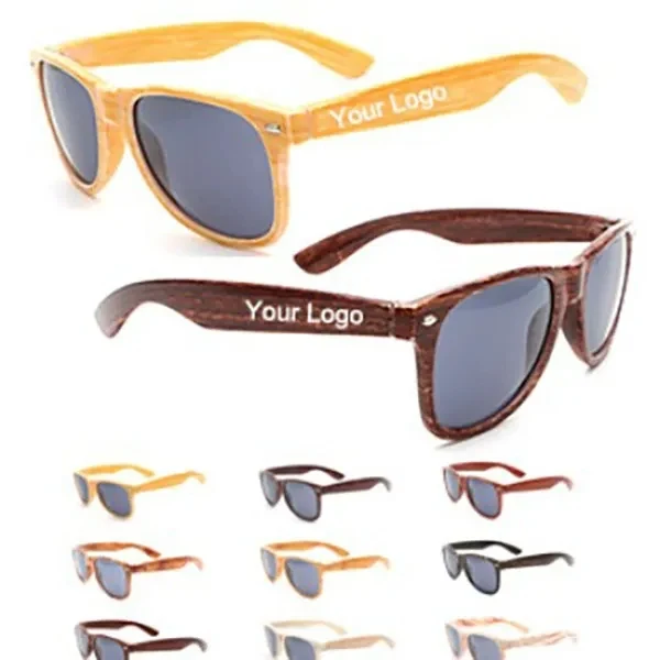 UV400 Wood Grain Sunglasses 1