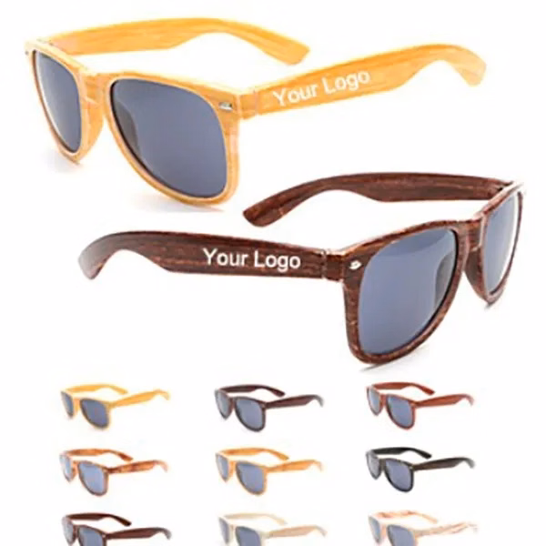 UV400 Wood Grain Sunglasses
