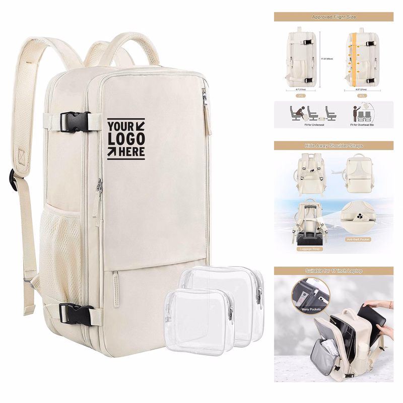 40L Women Large Travel Backpack 17 Inch Laptop Waterproof Casual College Bookbag