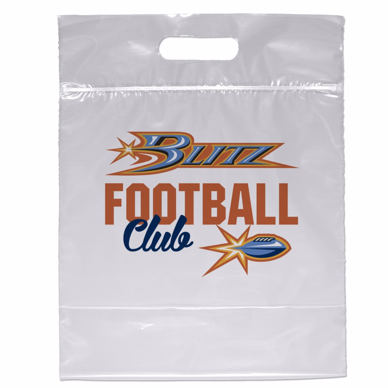 Zip-Close Die Cut Handle Bag - Dynamic Color