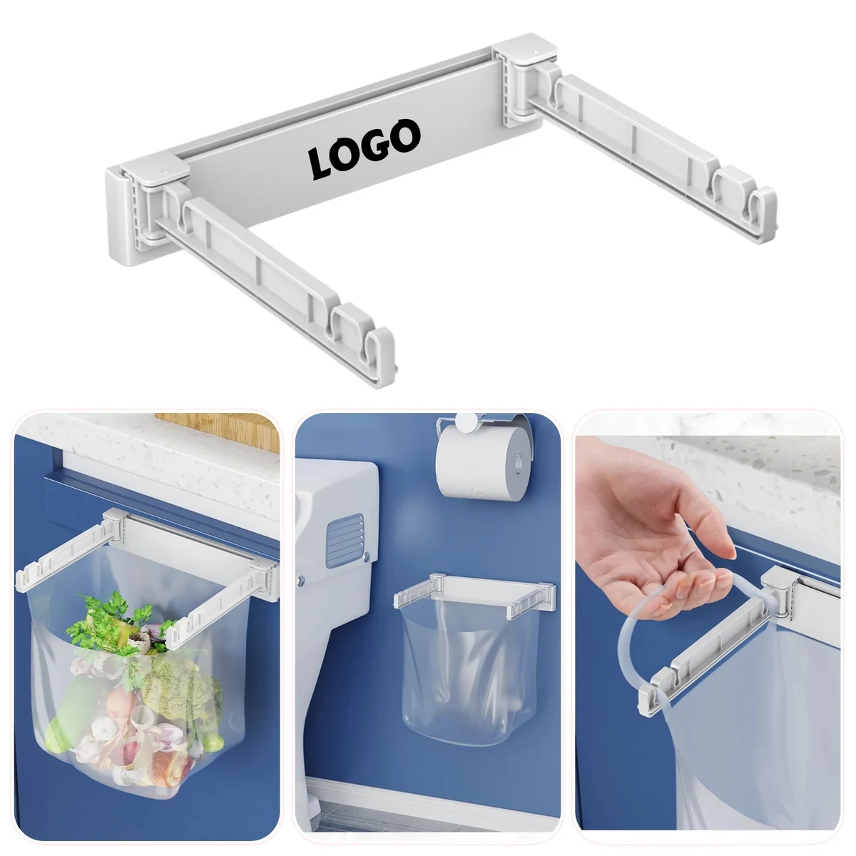 Foldable Plastic Trash Stand No Drill 1