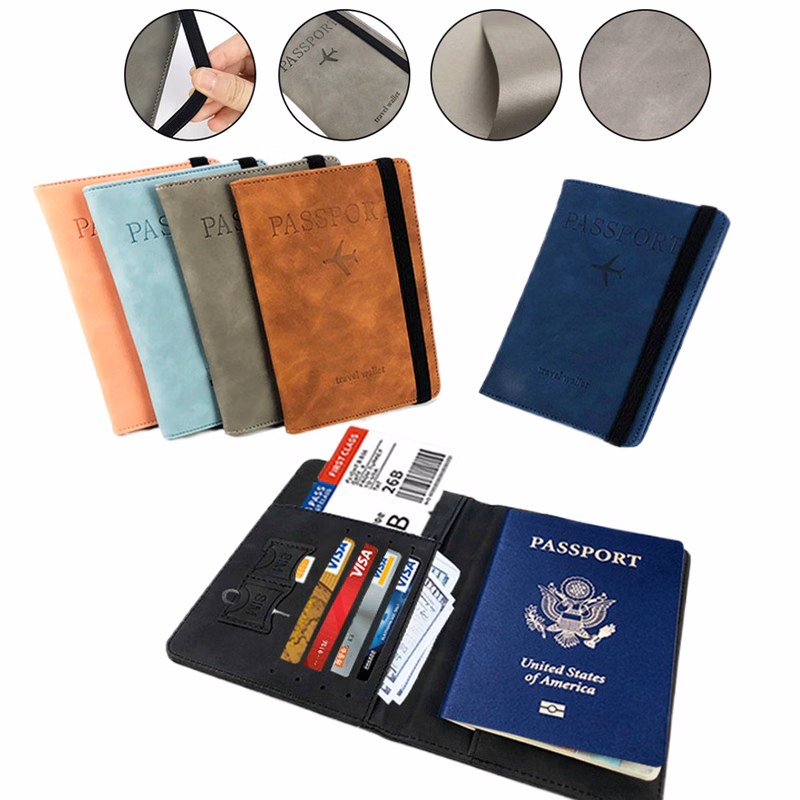 RFID Blocking PU Leather Travel Wallet