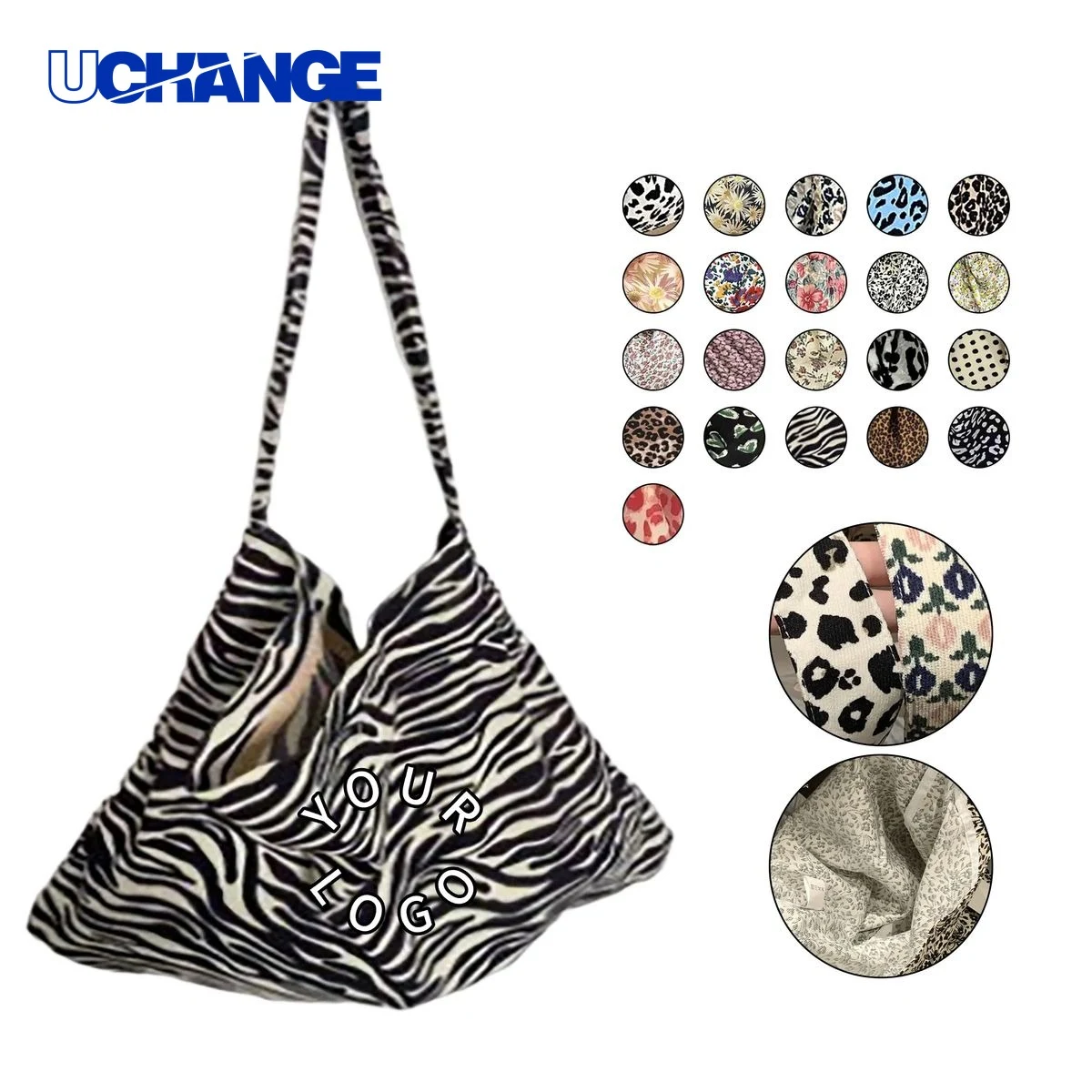 Leopard Print Canvas Tote Bag Carrier, custom tote bag with logo imprint 1