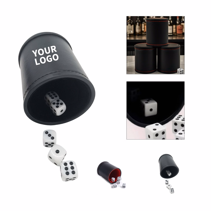 PU Leather Dice Shaker Cup 3.15" x 3.94" x 3.55"