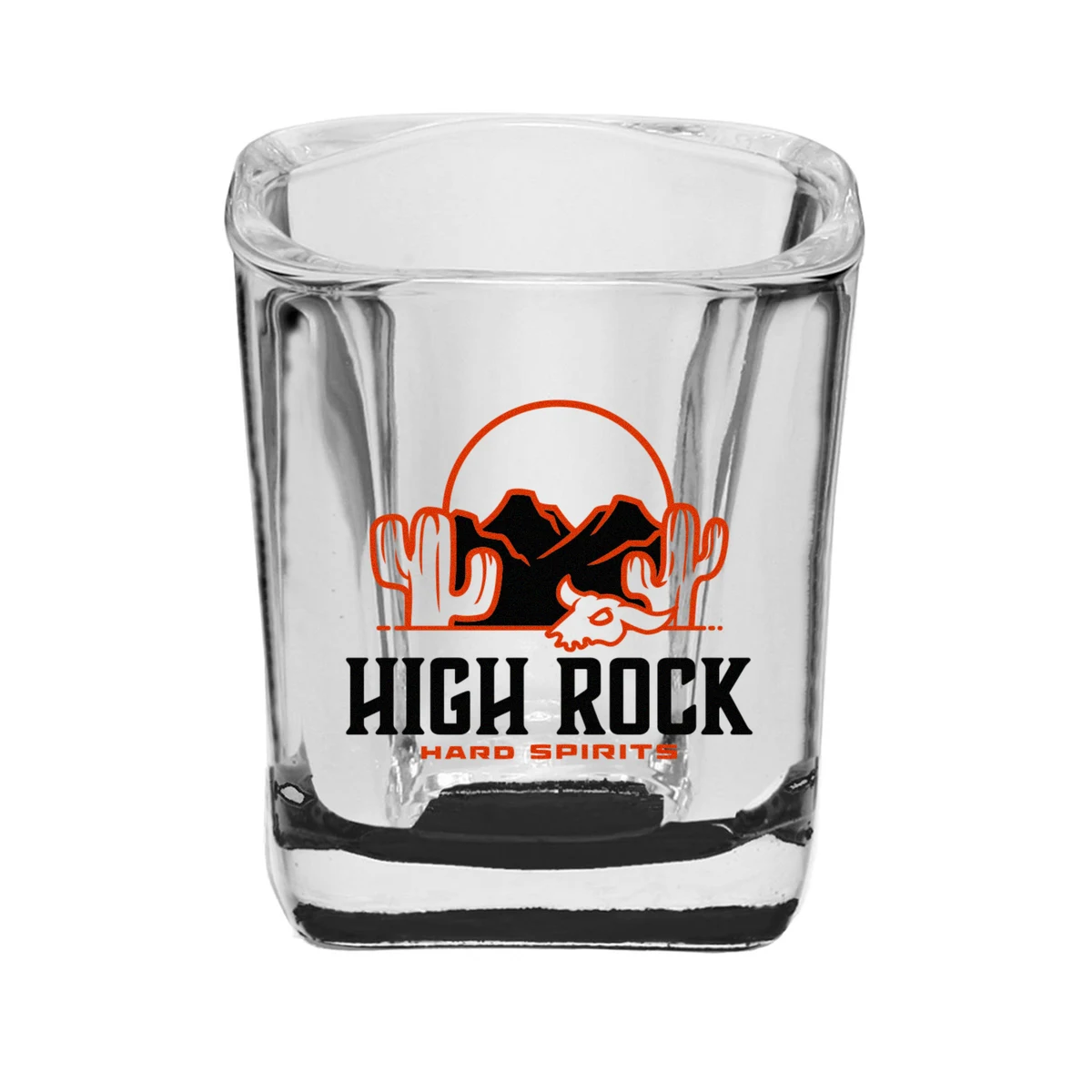 2 oz. Rounded Square Shot Glass (2 Color Imprint) 1