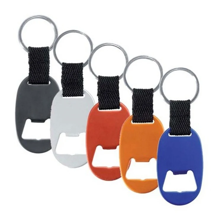 Aluminum Key Tag With Bottle Opener With Strap And Split 1