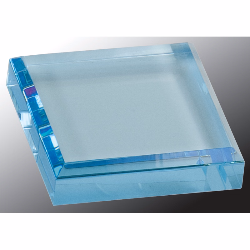 3" x 3" Blue Acrylic Paperweight Award