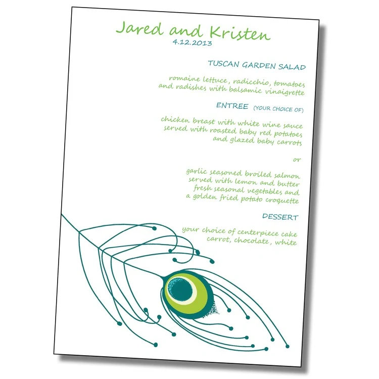 Wedding Menu Card Flat - 5x7 1