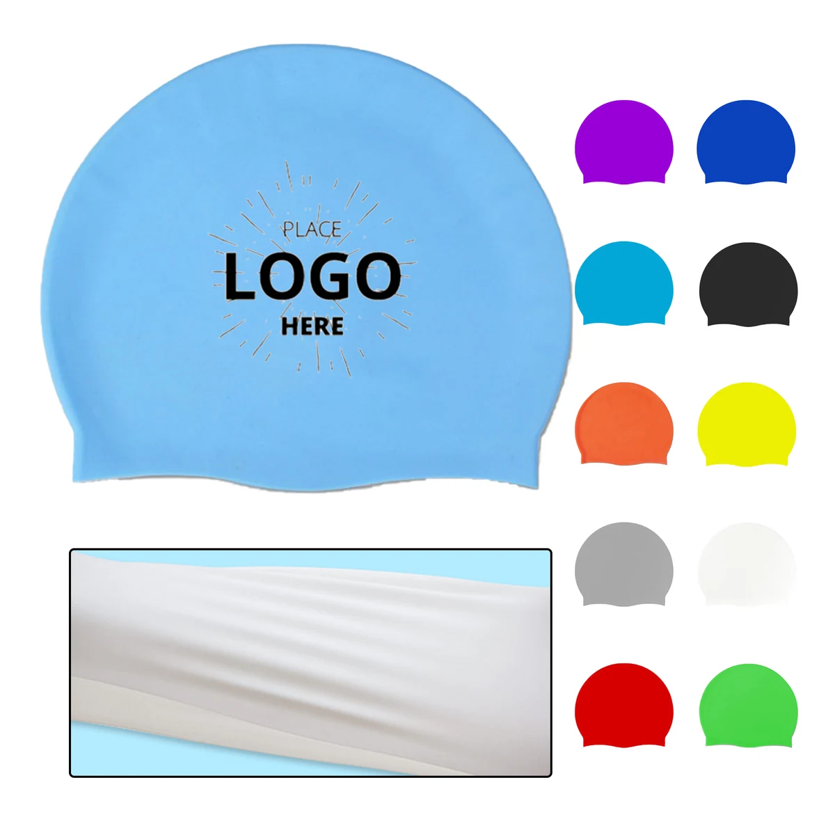 Solid Color Silicone Swimming Cap 1