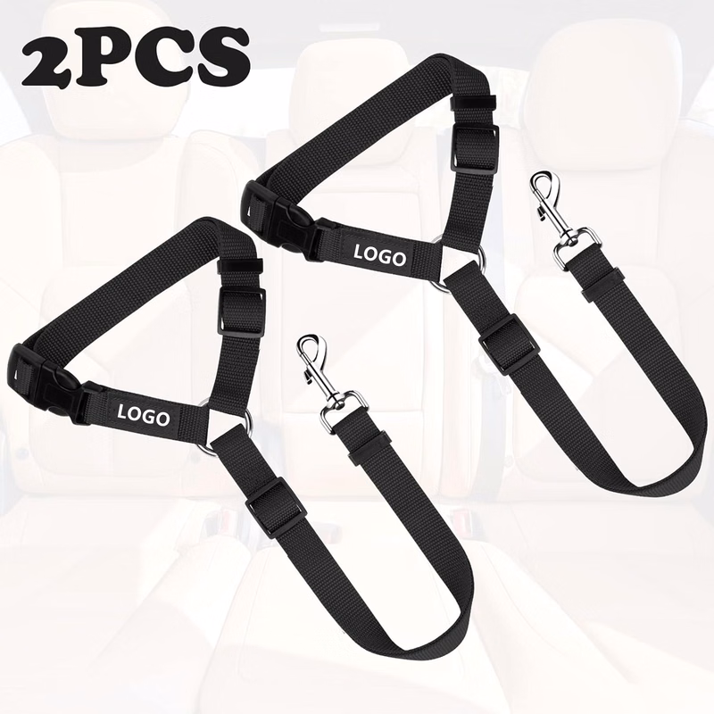 2 Packs Adjustable Dog Cat Safety Seat Belt In Car