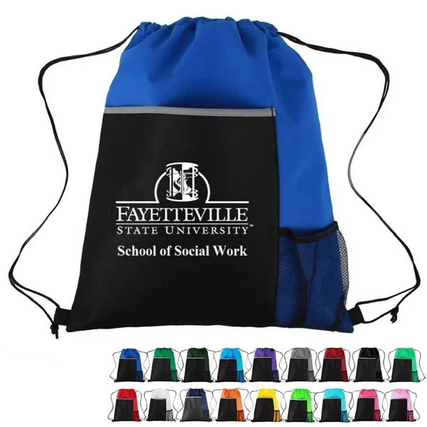 Custom 18" Drawstring Sports Gym Bag Backpack — Athletic & Fitness Promotions 1
