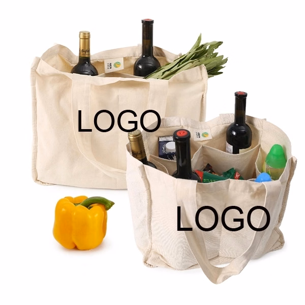 Reusable Canvas Grocery Bags, Inside Sleeves