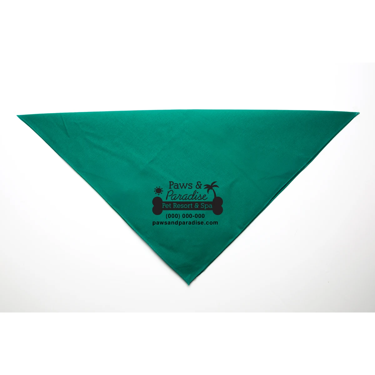 Personalized Kelly Green Square Pet Bandana 1