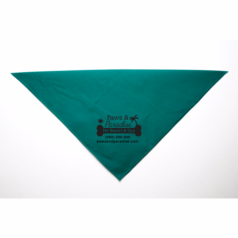 Personalized Kelly Green Square Pet Bandana