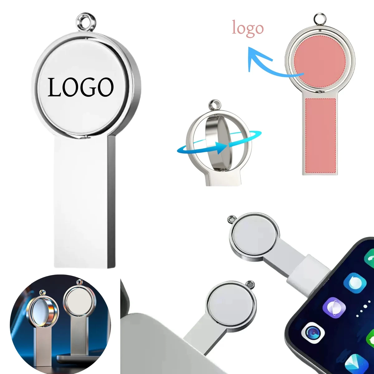 USB Flash Drive With Rotating Badge 1