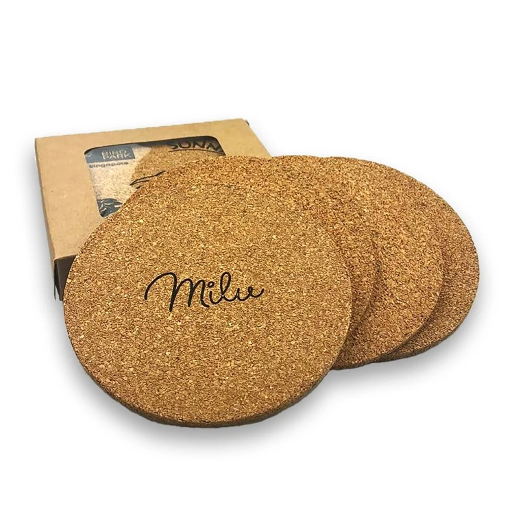 Vineyards Cork Coaster Round Set of 4 1