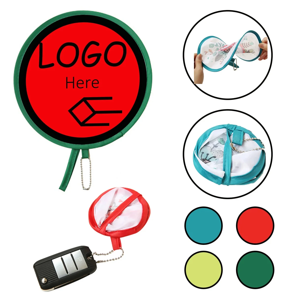 Full Color Summer Cooling Folding Round Fan 1