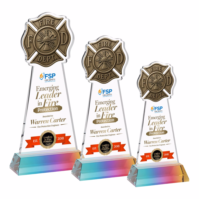 Fire Dept VividPrint™ Award on Hartford Base - Prismatic
