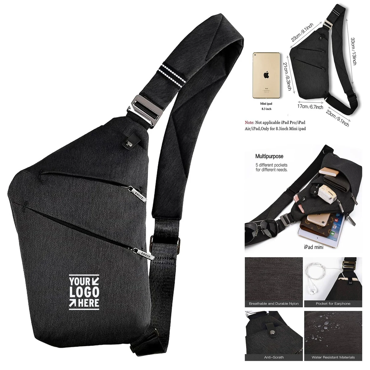 Men Women Anti-theft Crossbody Shoulder Sling Bag 1
