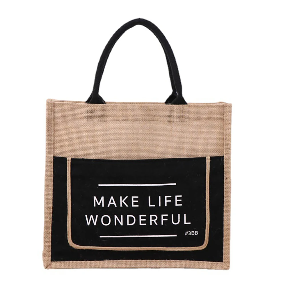 Jute Burlap Tote Bags, custom tote bag with logo imprint 1