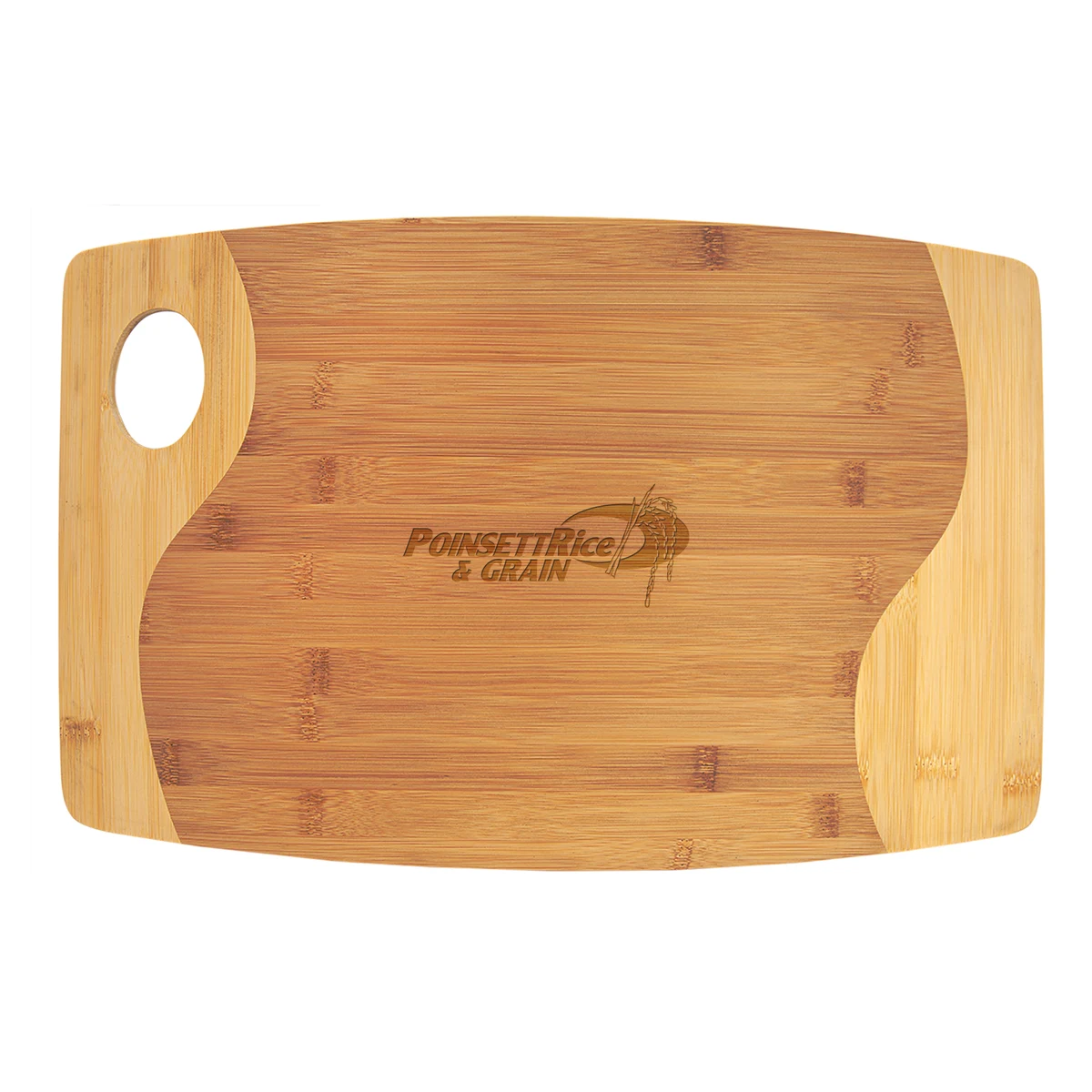 17" x 11" Bamboo Two Tone Cutting Board w/ Handle 1