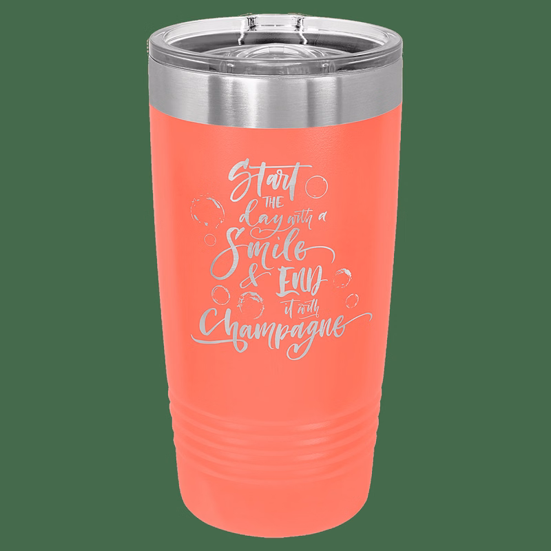 20 oz. Coral Laser Engraved Polar Camel Ringneck Tumblers w/Slider Lid