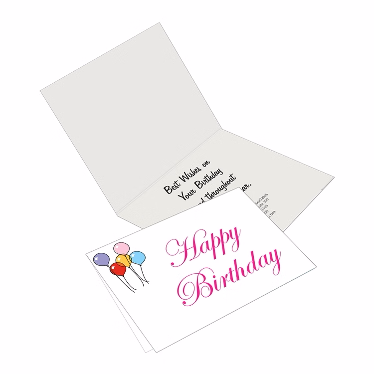 Greeting Card printed 4/4 with gloss UV and plain white A8 Envelopes