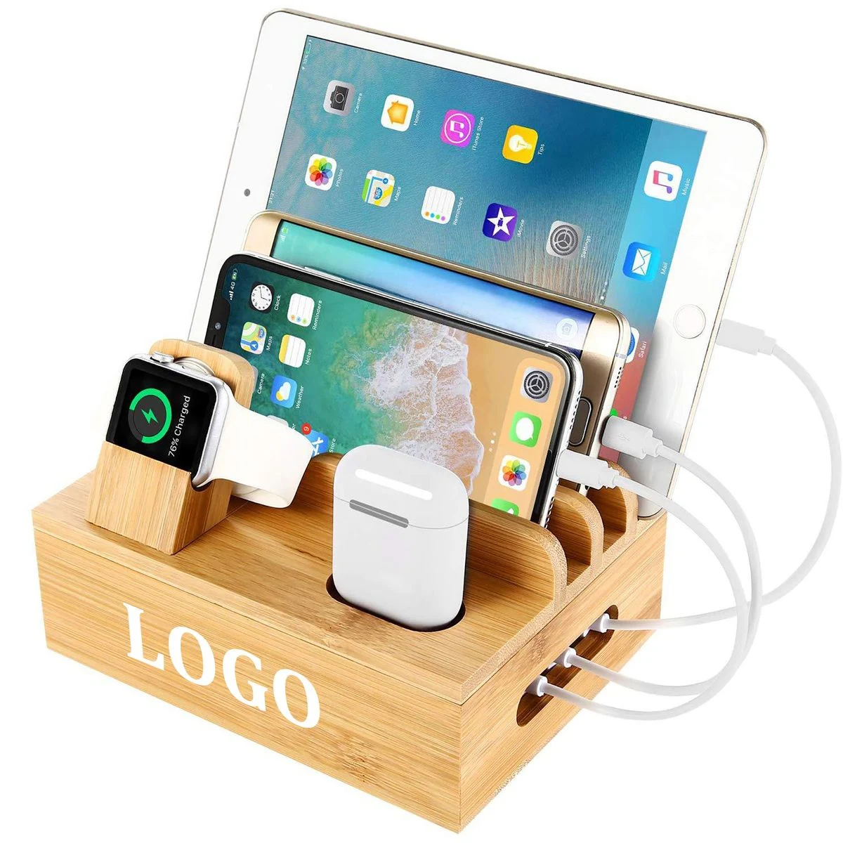 Bamboo PhoneCharging Stand 1