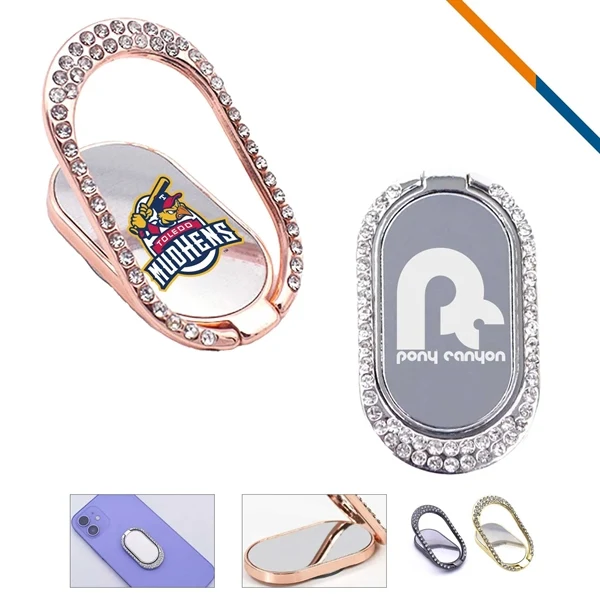 Custom Zinc Alloy Keely Diamond-Insert Phone Ring Stand — Luxury Corporate Giveaway 1
