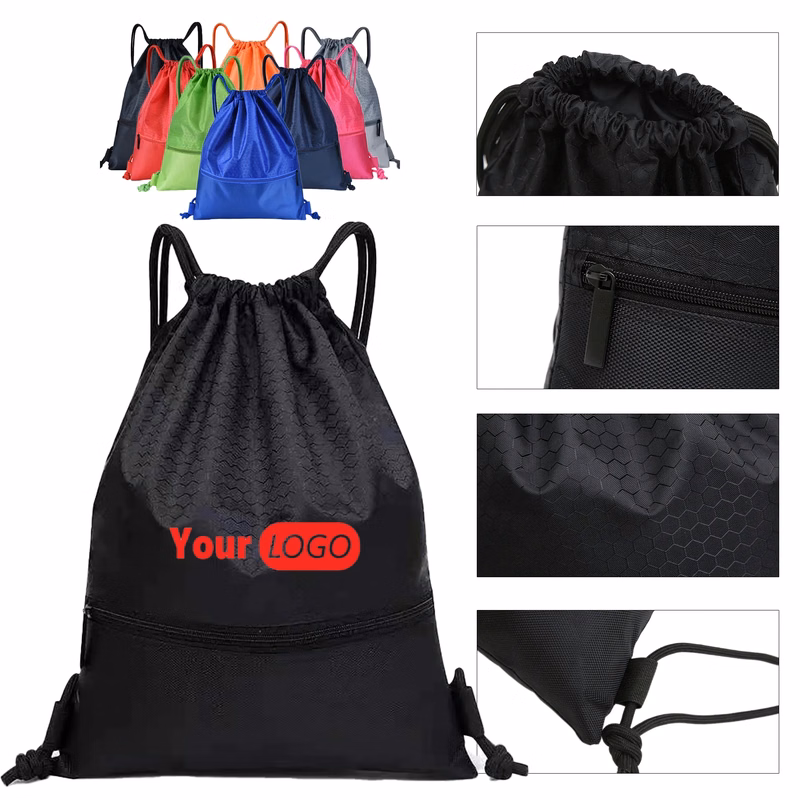 MOQ 20 PCS Full Color Waterproof Gym Drawstring Oxford Bags