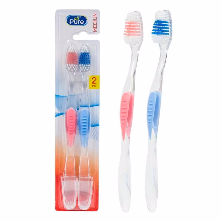 Toothbrushes with Cap - 2 Pack