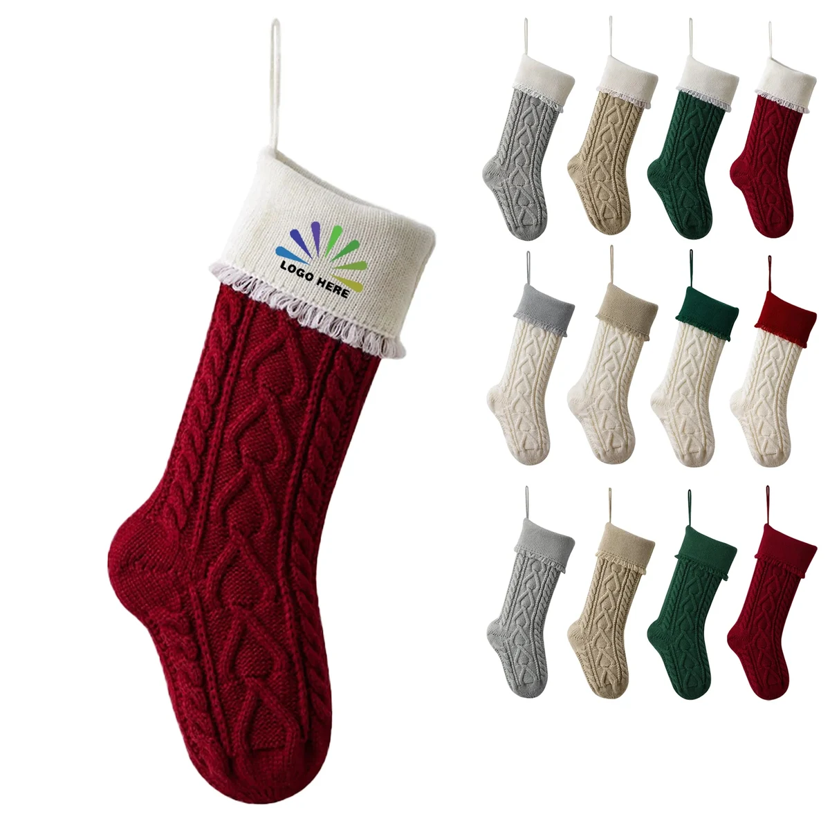 Knitted Christmas Stocking Candy Bag 1