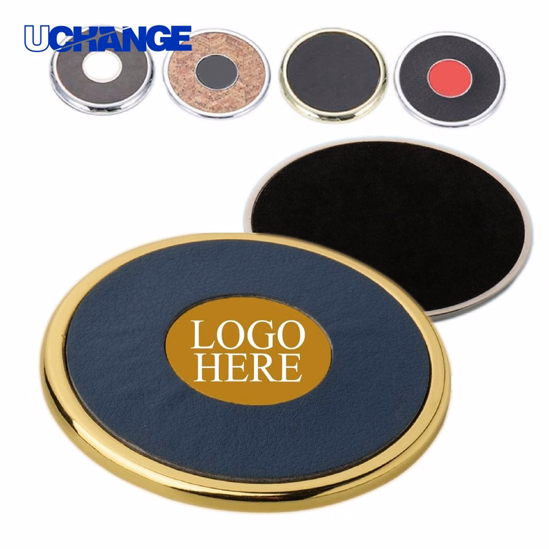 Leather and Zinc Coaster Pair Mat