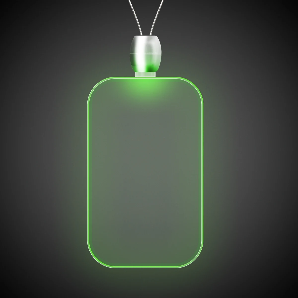 Dog Tag Green Light-Up Acrylic Pendant Necklace 1