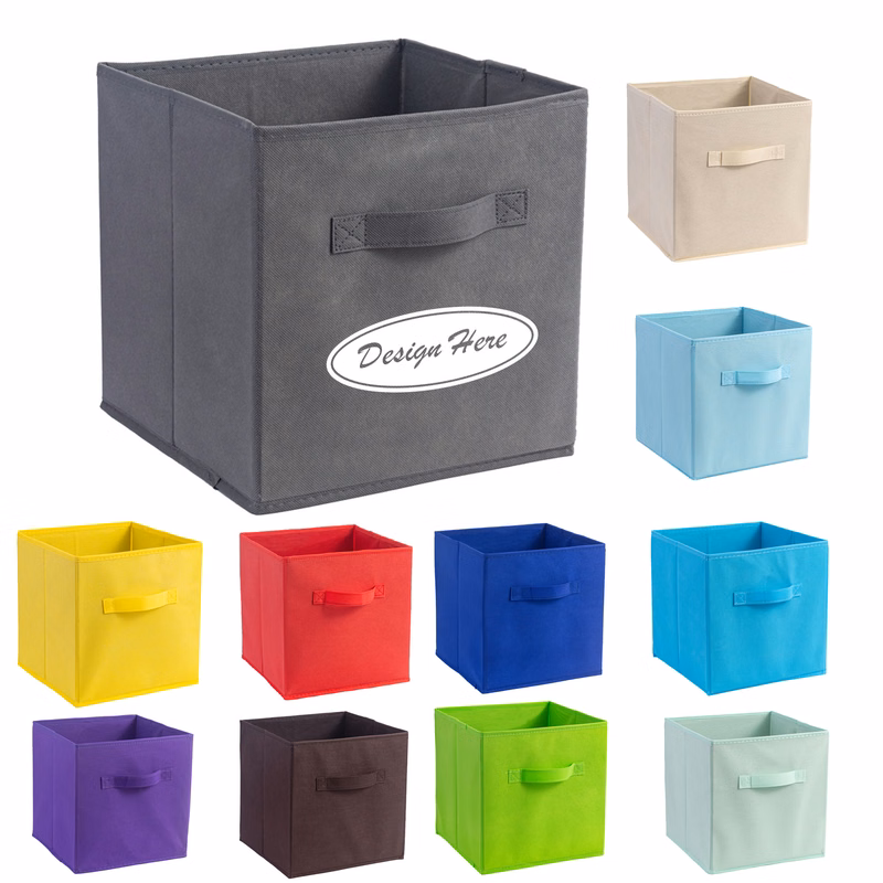 Square Non-Woven Folding Storaye Box With Handle