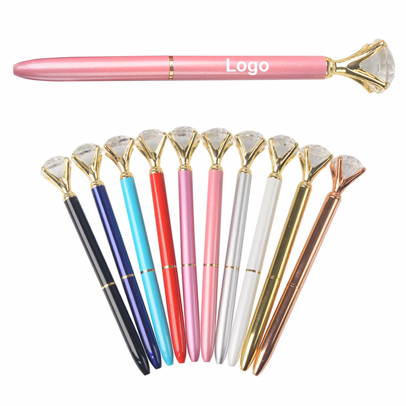 Twist Metal Ballpoint Pen with Big Diamond