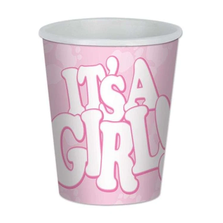 It's a Girl Paper Cups 8 Count 1