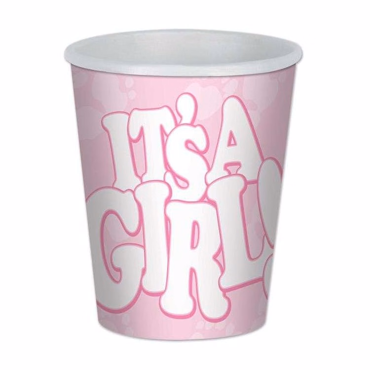 It's a Girl Paper Cups 8 Count