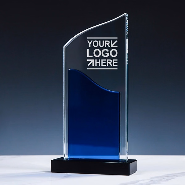 Blue wave crystal awards