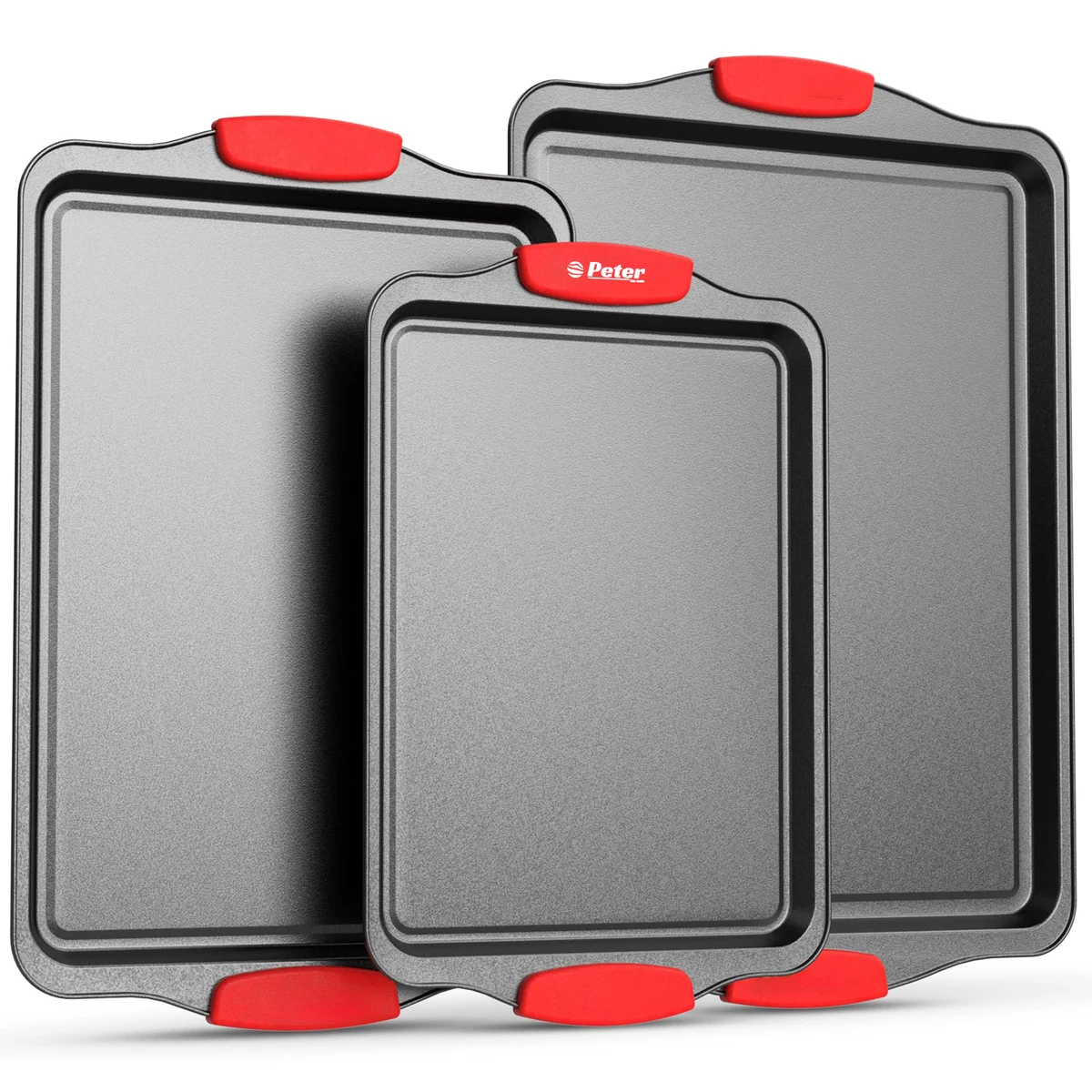 3 Piece Carbon Steel Rectangular Baking Pan Set 1