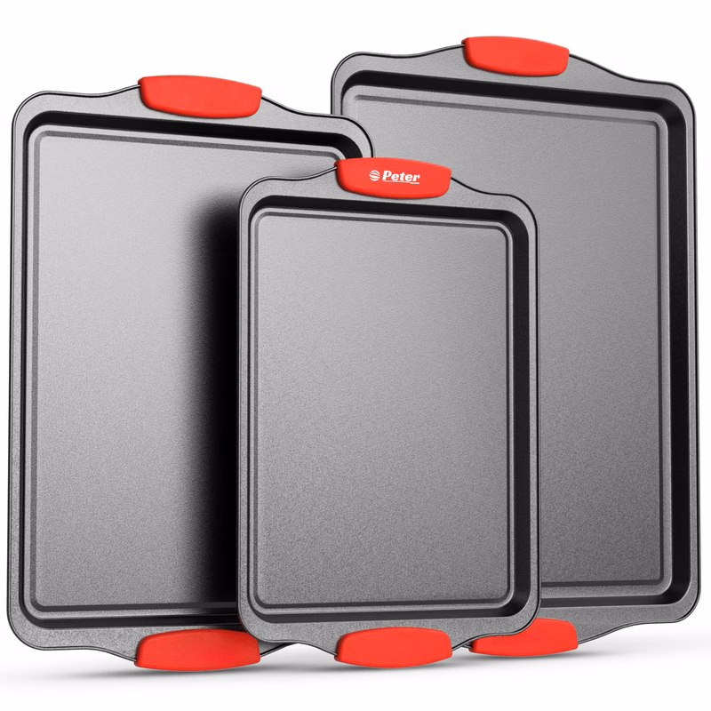 3 Piece Carbon Steel Rectangular Baking Pan Set