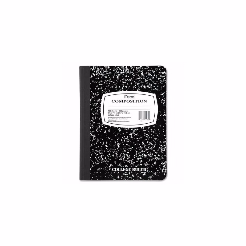 Marbled Composition Notebooks - College Ruled100 Sheets Black