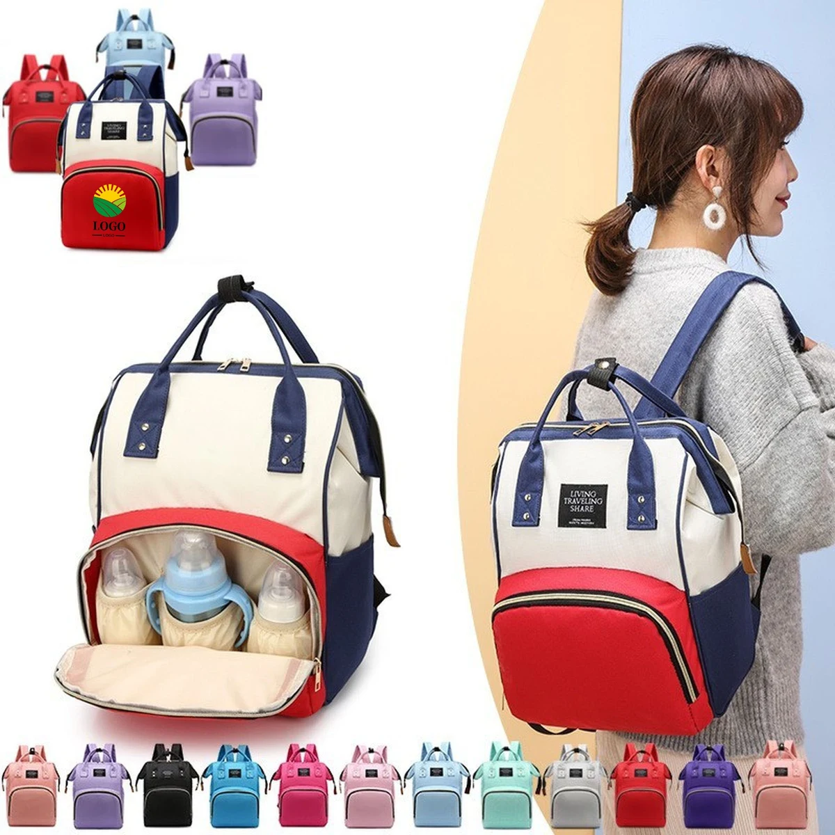 Multi-Function Waterproof Diaper Bag 1