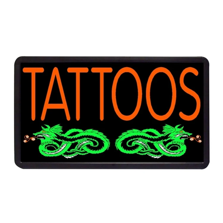 Tattoos 13" x 24" Simulated Neon Sign 1