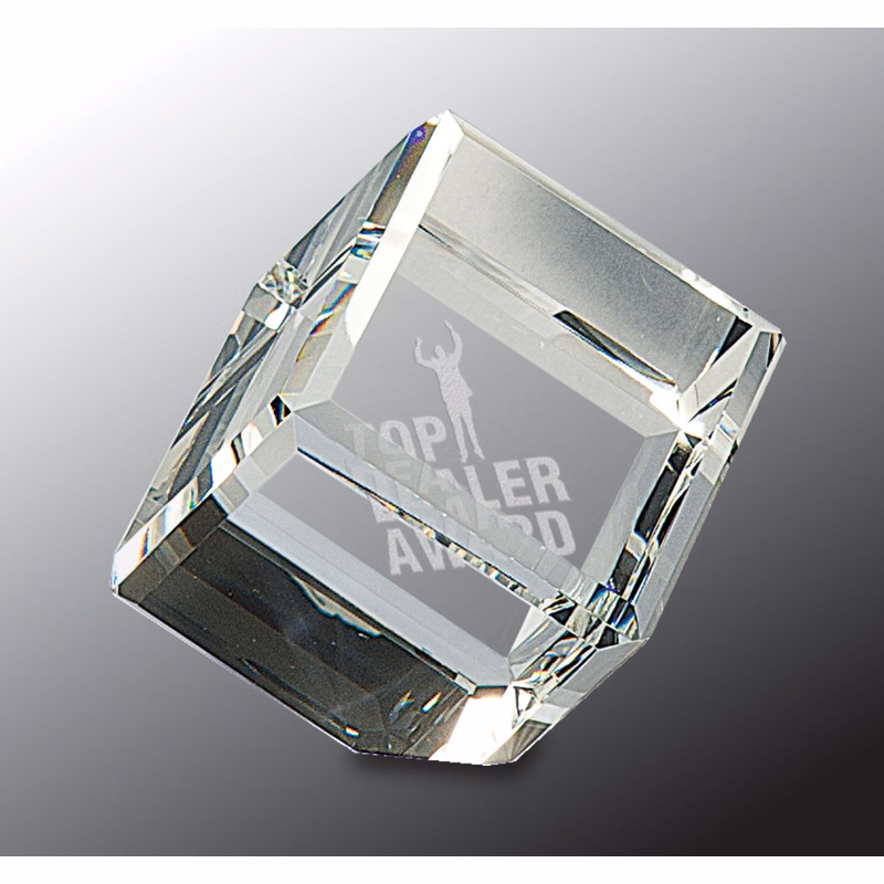 2 1/2" x 2 1/2" Crystal Cube Crystal Award