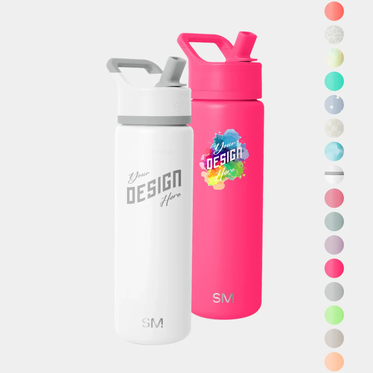 22 oz Simple Modern® Stainless Steel Double-Walled Insulated Summit Water Bottle with Straw Lid, custom water bottle with logo imprint 1