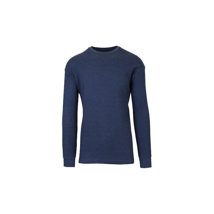 Men's Heavyweight Thermal Shirts - Navy S-2X, custom hoodie or sweatshirt with logo imprint 1